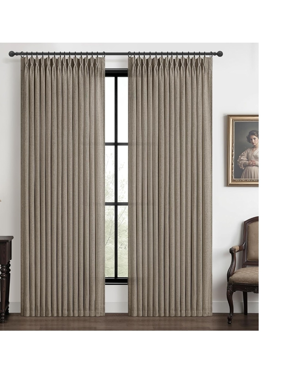 Neutral Taupe Blackout Thermal Curtain Panel - Pack of 2